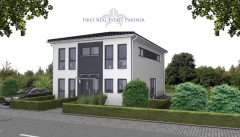 Geplante Stadtvilla Straßenansicht