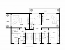 Grundriss Teilung in zwei WE