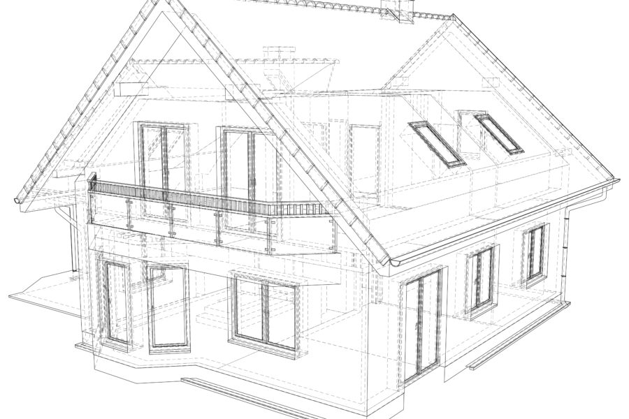 Vektor Sketch eines alten Hauses